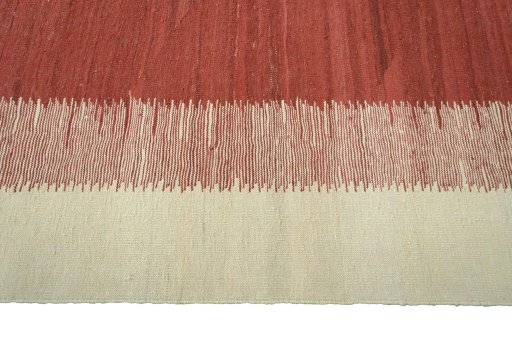 Close-up detail of New Modern Design rug from Iran / Persia showing Wool weave