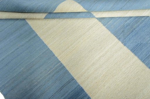 Full view of New Modern Design rug from Iran / Persia, 245 × 177 cm in Blue tones