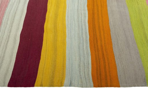 Close-up detail of New Modern Design rug from Iran / Persia showing Wool weave