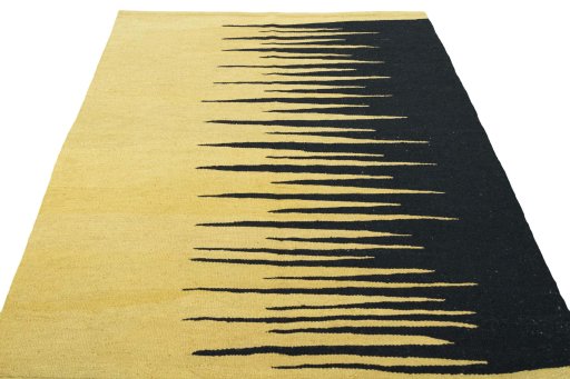 Close-up detail of New Modern Design rug from Iran / Persia showing Wool weave