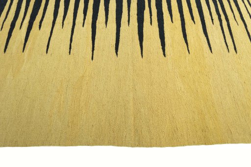 Close-up detail of New Modern Design rug from Iran / Persia showing Wool weave