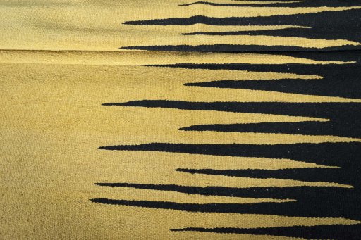 Full view of New Modern Design rug from Iran / Persia, 198 × 150 cm in Yellow tones