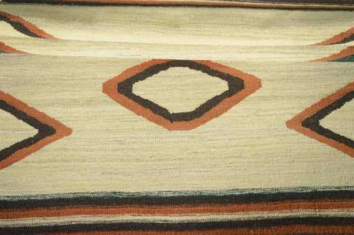 Full view of New Modern Design rug from Iran / Persia, 145 × 110 cm in Beige tones