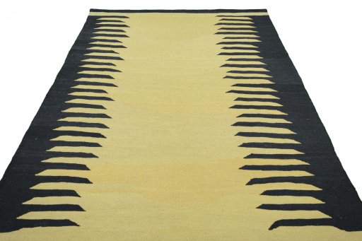 Close-up detail of New Modern Design rug from Iran / Persia showing Wool weave