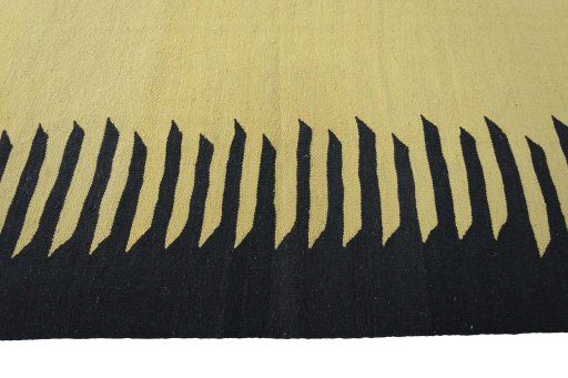 Close-up detail of New Modern Design rug from Iran / Persia showing Wool weave