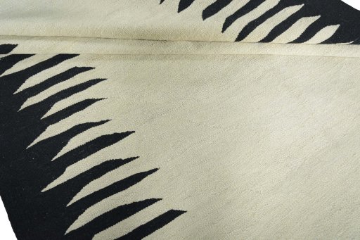 Full view of New Modern Design rug from Iran / Persia, 232 × 166 cm in Beige tones