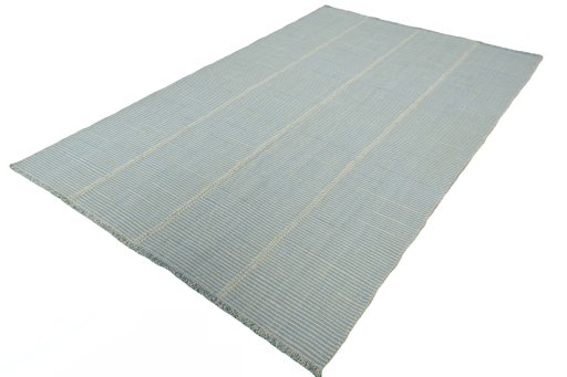 Corner detail of New Modern Design rug showing border pattern and Wool pile