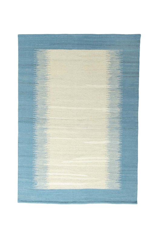 Full view of New Modern Design rug from Iran / Persia, 203 × 144 cm in Beige tones