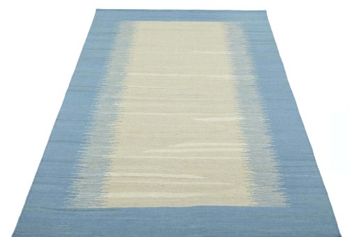 Close-up detail of New Modern Design rug from Iran / Persia showing Wool weave