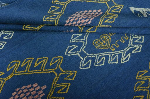 Full view of New Modern Design rug from Iran / Persia, 249 × 180 cm in Blue tones