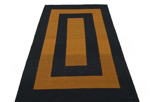 Close-up detail of New Modern Design rug from Iran / Persia showing Wool weave