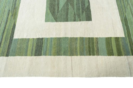 Close-up detail of New Modern Design rug from Iran / Persia showing Wool weave