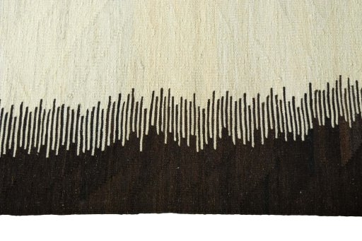 Close-up detail of New Modern Design rug from Iran / Persia showing Wool weave