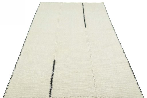 Close-up detail of New Modern Design rug from Iran / Persia showing Wool weave