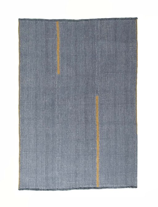 Full view of New Modern Design rug from Iran / Persia, 210 × 150 cm in Blue tones