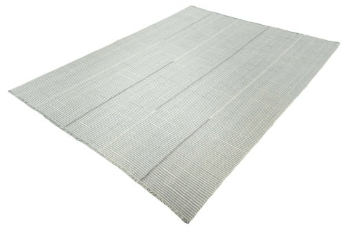 Corner detail of New Modern Design rug showing border pattern and Wool pile