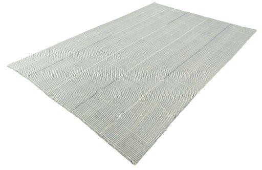 Corner detail of New Modern Design rug showing border pattern and Wool pile