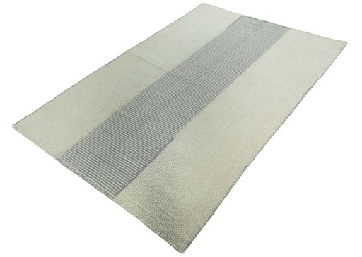 Corner detail of New Modern Design rug showing border pattern and Wool pile