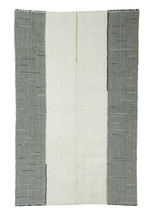 Full view of New Modern Design rug from Iran / Persia, 309 × 203 cm in Beige tones