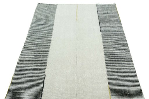 Close-up detail of New Modern Design rug from Iran / Persia showing Wool weave