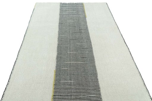 Close-up detail of New Modern Design rug from Iran / Persia showing Wool weave