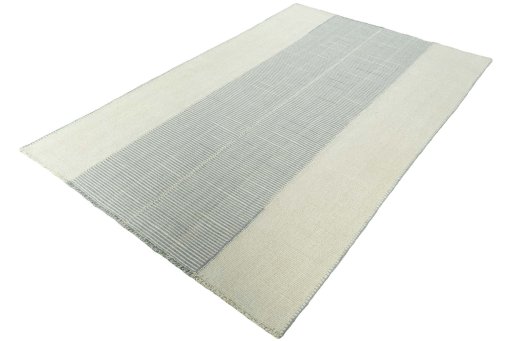 Corner detail of New Modern Design rug showing border pattern and Wool pile