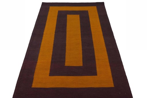 Close-up detail of New Modern Design rug from Iran / Persia showing Wool weave