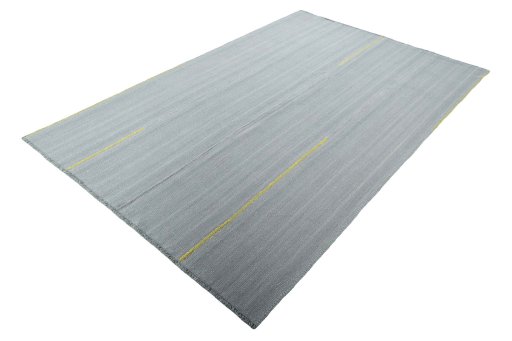Corner detail of New Modern Design rug showing border pattern and Wool pile