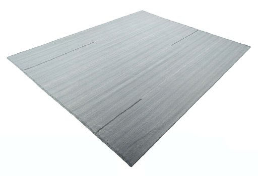 Corner detail of New Modern Design rug showing border pattern and Wool pile