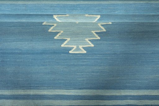Full view of New Modern Design rug from Iran / Persia, 116 × 114 cm in Blue tones