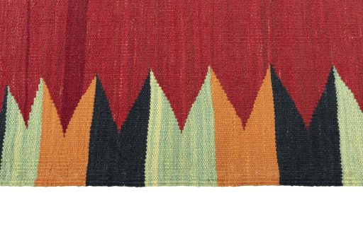 Close-up detail of New Modern Design rug from Iran / Persia showing Wool weave