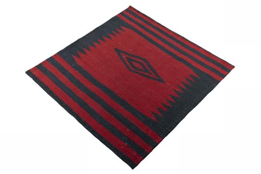 Corner detail of New Modern Design rug showing border pattern and Wool pile