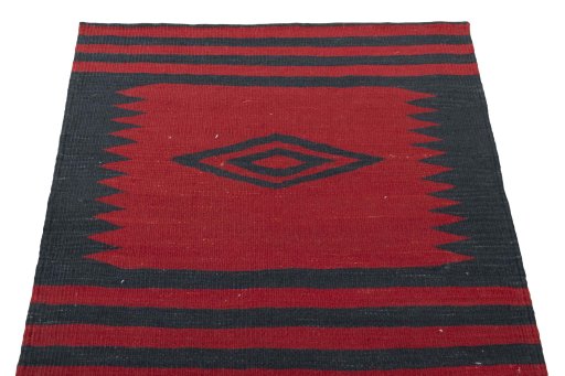 Close-up detail of New Modern Design rug from Iran / Persia showing Wool weave