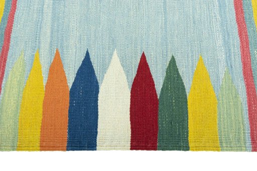 Close-up detail of New Modern Design rug from Iran / Persia showing Wool weave