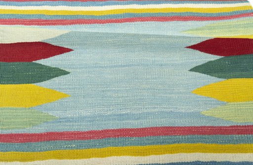 Full view of New Modern Design rug from Iran / Persia, 87 × 82 cm in Blue tones