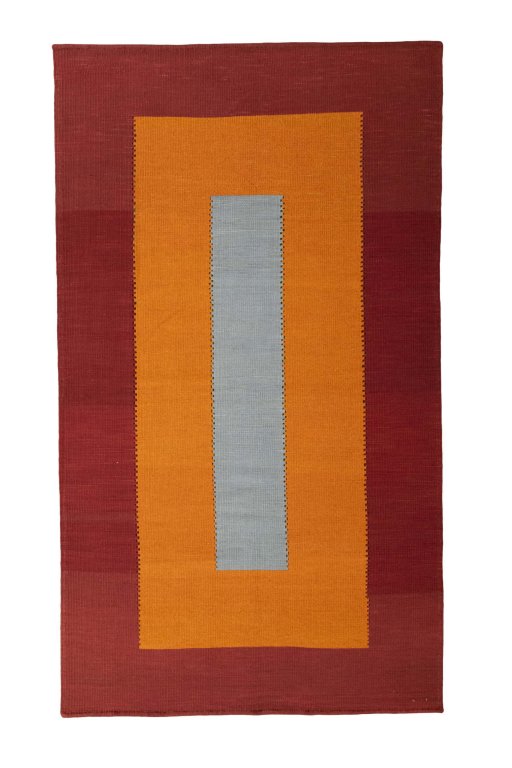 Full view of New Modern Design rug from Iran / Persia, 222 × 128 cm in Red tones