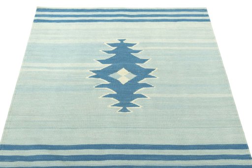 Close-up detail of New Modern Design rug from Iran / Persia showing Wool weave