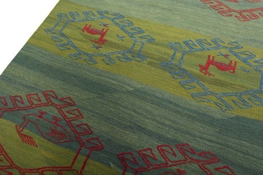 Surface texture of New Modern Design rug with natural Wool and intricate pattern