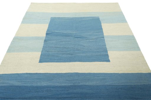 Close-up detail of New Modern Design rug from Iran / Persia showing Wool weave