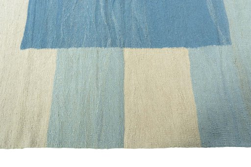 Close-up detail of New Modern Design rug from Iran / Persia showing Wool weave