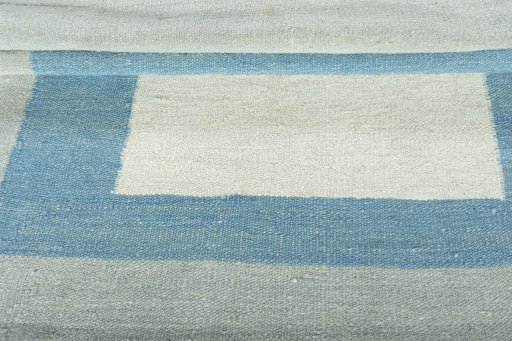 Full view of New Modern Design rug from Iran / Persia, 130 × 123 cm in Blue tones