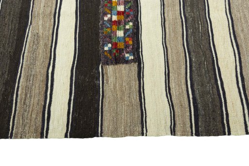 Close-up detail of New Modern Design rug from Iran / Persia showing Wool weave