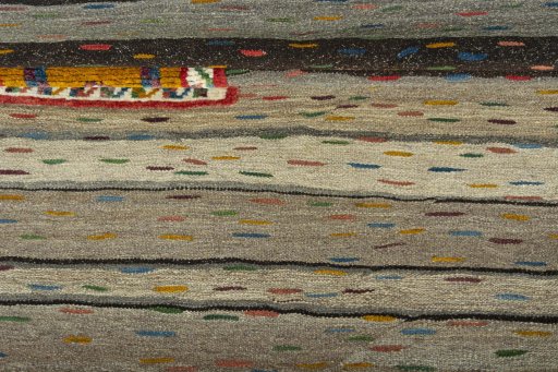 Full view of New Modern Design rug from Iran / Persia, 141 × 104 cm in Brown tones