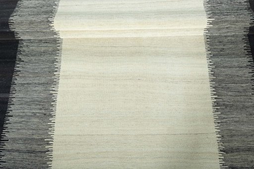 Full view of New Modern Design rug from Iran / Persia, 212 × 156 cm in Beige tones