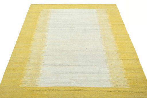Close-up detail of New Modern Design rug from Iran / Persia showing Wool weave