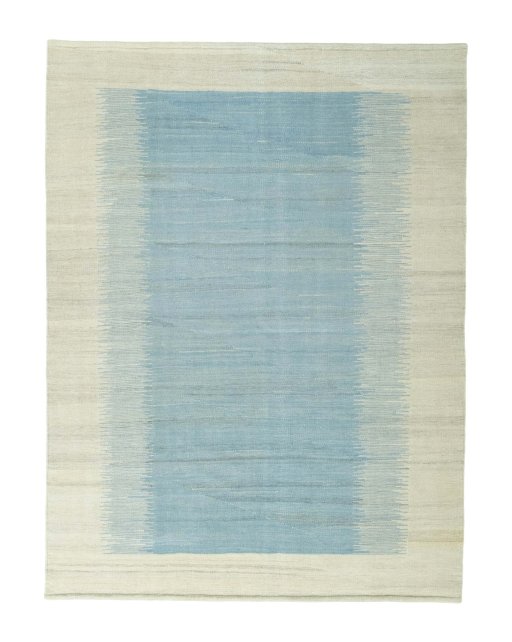 Full view of New Modern Design rug from Iran / Persia, 200 × 150 cm in Blue tones