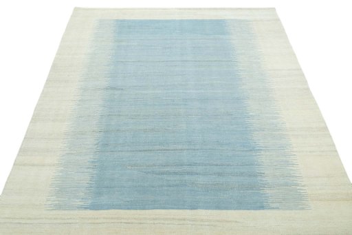 Close-up detail of New Modern Design rug from Iran / Persia showing Wool weave