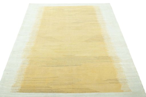 Close-up detail of New Modern Design rug from Iran / Persia showing Wool weave