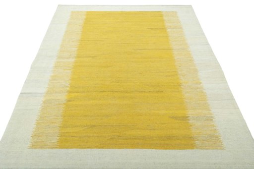 Close-up detail of New Modern Design rug from Iran / Persia showing Wool weave