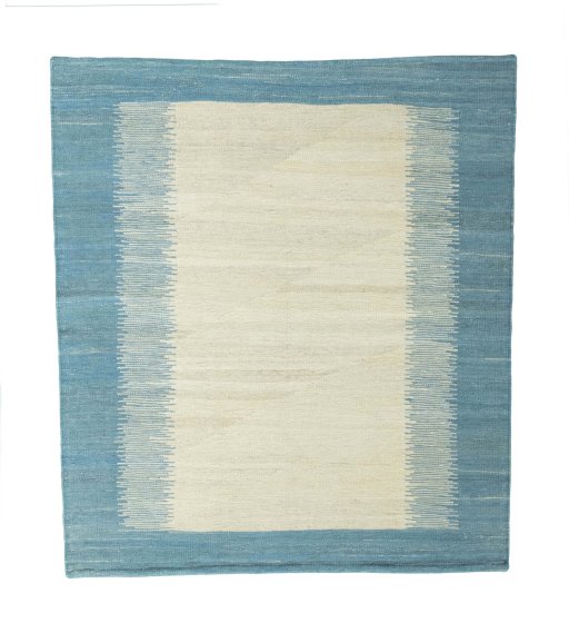 Full view of New Modern Design rug from Iran / Persia, 124 × 110 cm in Beige tones